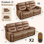 ANJ 3-Piece Faux Leather Power Recliner Sofa Set - Image 2