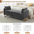 66" King Size End of Bed Storage Bench, Storage Benches - Image 6
