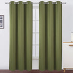 Blackout Curtains 38 x 84 inch/Olive Green Curtains Set of 2 Panels/Thermal by Lemomo