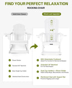 Outdoor Oversized Adirondack Rocking Chairs, All Weather HDPE Patio Rocking - Image 6