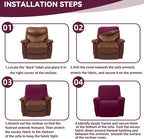 Cupuamon Recliner Chair Covers, Lazy Boy Recliner Covers Stretch Reclining - Image 6