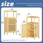 HITNET Bathroom Cabinet Freestanding, Small Bamboo Floor Cabinet, 4 Tier Single - Image 3