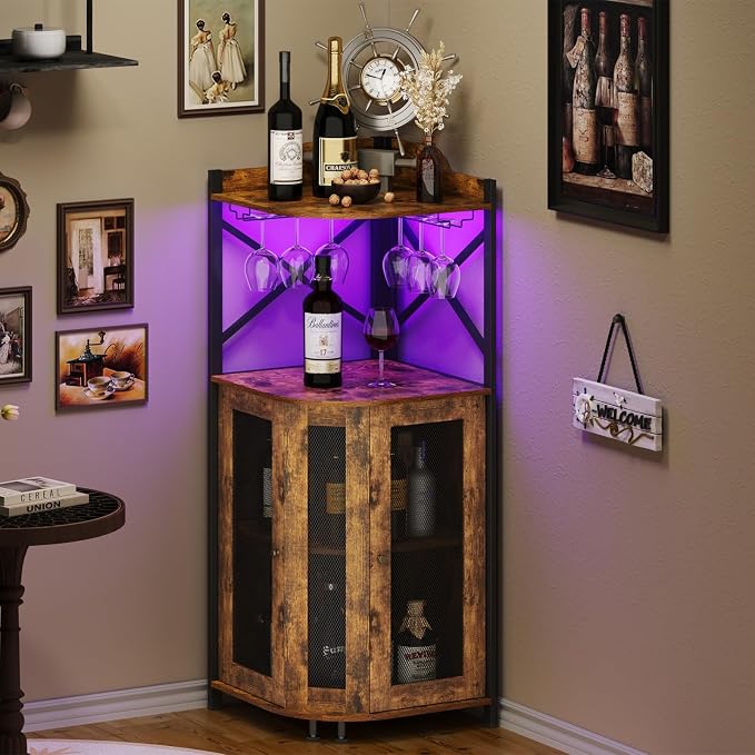 JKsmart Corner Bar Cabinet - Image 9