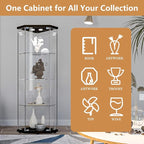 LFT HUIMEI2Y Glass Display Corner Cabinet 4-Shelf, Curio Cabinets Fast - Image 7