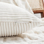 Fancy Homi 2 Packs Cream White Long Lumbar Decorative Throw Pillow Covers 16x24 - Image 3
