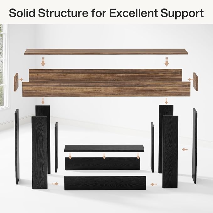 Tribesigns 63" Console Table, Farmhouse 2-Tier Entryway Table - Image 7