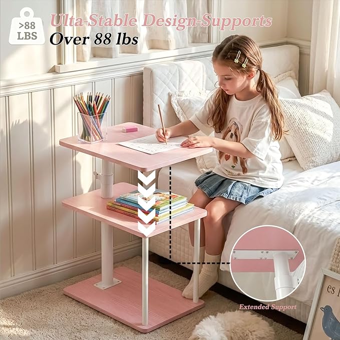 Faesun Swivel Side Table for Couch Arm, Adjustable C End Table for Recliner or - Image 6