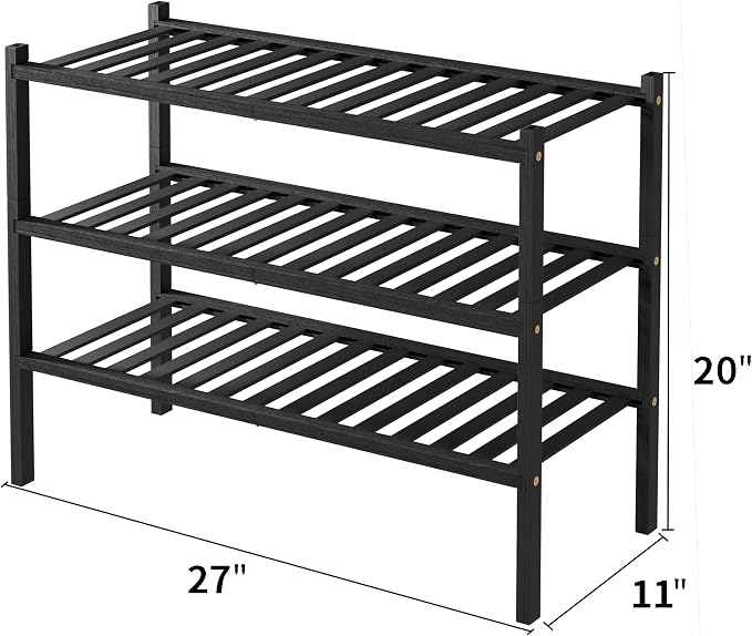 ROMGUAR CRAFT 3 Tier Bamboo Shoe Rack - Image 3