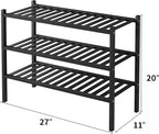ROMGUAR CRAFT 3 Tier Bamboo Shoe Rack - Image 3