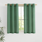 NICETOWN Olive Green Short Linen Curtains by NICETOWN