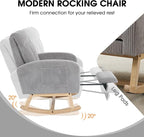 NIOIIKIT Nursery Rocking Chair, Corduroy Upholstered Rocking Chair - Image 5