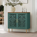 ARTPOWER Accent Cabinet with 2 Doors, Vintage Hollow Carving Buffet Cabinet by PowerofArtBetterforLife
