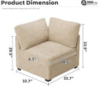 ovios 32.7 inches Armrest Seat Module - Image 2