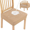 Smiry Waterproof Seat Covers for Dining Room Chairs Set of 8, Stretch Jacquard by Smiry