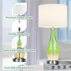 BesLowe 26in Tall Glass Table Lamps Set of 2 - Image 6