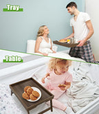 Artmeer Bed Tray Table with Folding Legs, Bamboo Breakfast in Bed - Image 6