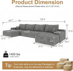 AUGOP 136" Sectional Couches for Living Room Modern Modular Sofa - Image 2
