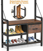 Lulive Hall Tree, 31.5” Entryway Bench - Image 3