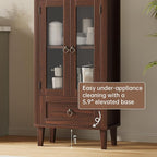 71" Tall Arched Cabinet with Acrylic Door, Modern Curio Arched Bookcase with - Image 5