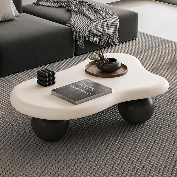 40" Cloud Coffee Table for Living Room Irregular Coffee Table Modern Low Coffee by LvingRoomFurniture
