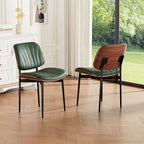 REONEY Dining Chairs Set of 2, Mid-Century Modern Upholstered PU Leather Chairs by REONEY