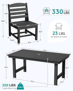 SERWALL Patio Dining Sets for 6 Person, HDPE Dining Set - Image 3