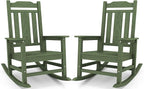SERWALL Oversized Rocking Chair Set of 2 Outdoor, HDPE Outdoor Rocking Chair by SERWALL