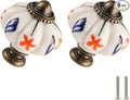Ivory Pumpkin Knobs 6 Pack Ceramic Cabinet Knobs Vintage Drawer Pulls by Zernmiarder