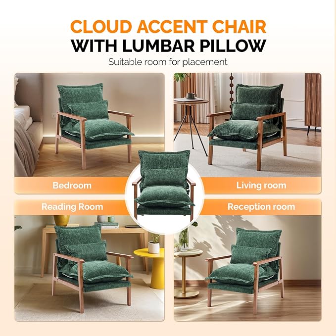 VINGLI Mid-Century Modern Cloud Accent Armchair - Image 8