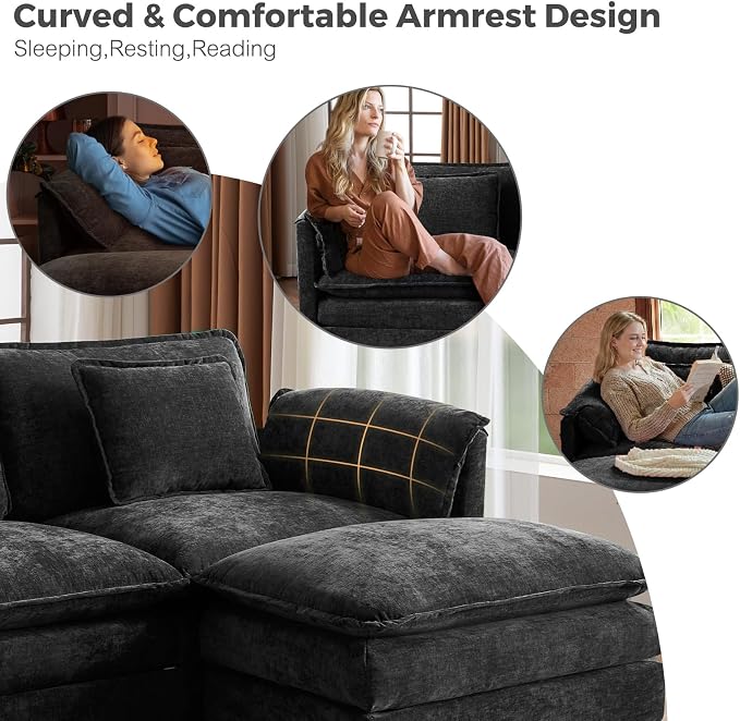 ELUCHANG Oversized 79" Modular Sectional Sofa Bed, Comfy Cloud Couch - Image 7