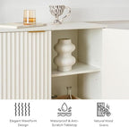 EYYTHUNG Fluted Cabinet with Storage Set of 2, Sideboard Buffet Cabinet with - Image 5