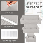 Peryiter 3 Pcs Couch and Loveseat Covers Set Sofa Cover - Image 4