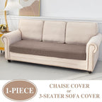 LA MEACK Couch Cushion Cover Chaise Lounge Cover Washable Separate Seat Chaise - Image 3