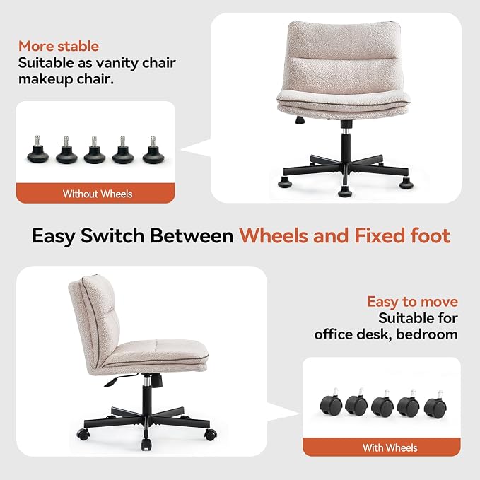 EMIAH Armless Office Desk Chair - Image 5