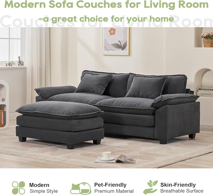 Oprisen 86" Modular Sectional Sofa, Comfy Cloud Couch Sectional Sofa - Image 7