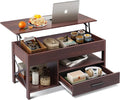 WLIVE Lift Top Coffee Table, Hidden Compartment, Wooden Lift Tabletop Center by WLIVE