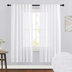 RYB HOME Light Filtering Linen Sheer Curtains 72 inch Long by RYBHOME