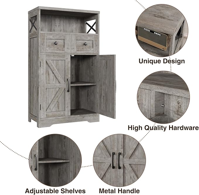 Befrases Set of 2 Farmhouse Storage Cabinet - Image 6