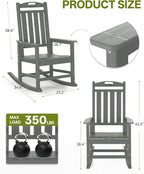 Outdoor Adirondack Rocking Chairs All-Weather HDPE Patio Rocker Chair - Image 3