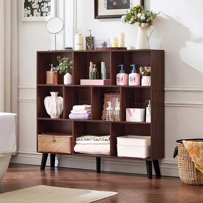 LEYAOYAO 10 Cube Bookshelf, 3 Tier Modern Wide Bookcase - Image 7