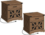 RALGEND Farmhouse End Table Set of 2, Large End Table - Image 9