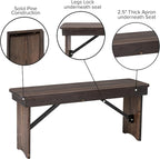 Flash Furniture HERCULES 40" x 12" Folding Farm Bench, Solid Pine Entryway - Image 5