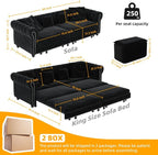 89" Velvet Convertible Sofa Bed Couch - Image 2