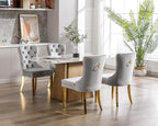 KCC Velvet Dining Chairs Set of 6, Upholstered High-end Tufted Dining Chair - Image 9