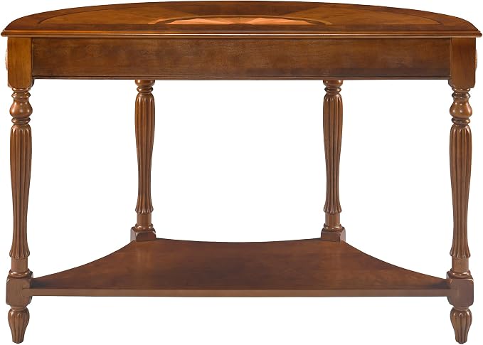 PADMA HOUSE Traditional Wood Semi-Circle Sofa Table - Image 6