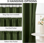MIULEE 4-Panel 36 Inch Blackout Kitchen Tier Curtains Over Sink Olive Green | - Image 2
