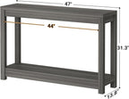 Besiost 47" Farmhouse Wood Entryway Table Narrow Console Table - Image 3