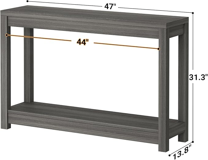 Besiost 47" Farmhouse Wood Entryway Table Narrow Console Table - Image 3