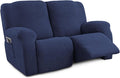 Recliner Loveseat Covers, 4-Piece Stretch Geometric Strokes Jacquard Reclining by Unknown