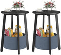 sthmec Small Round Side End Table Set of 2 by Unknown